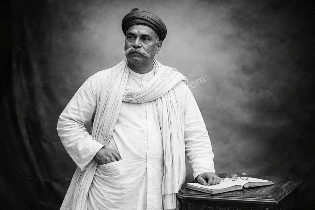 Foto de arquivo de Bal Gangadhar Tilak, líder da luta pela independência da Índia e promotor do Ganesh Chaturthi público
