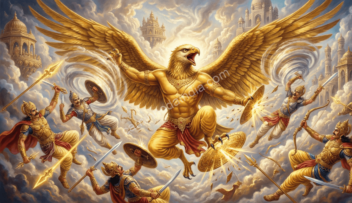 garuda-lutando-com-guardioes-do-amruta Garuda lutando contra os guardiões do amruta