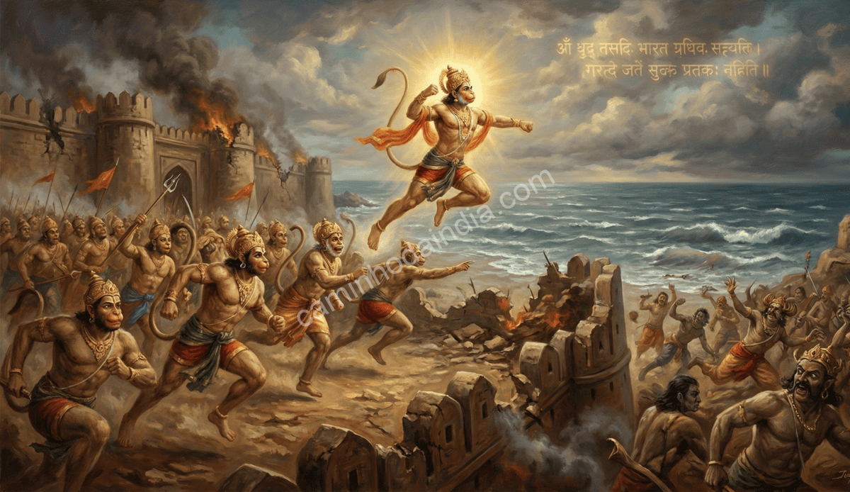 hanuman-liderando-vanaras-contra-exercito-de-ravana