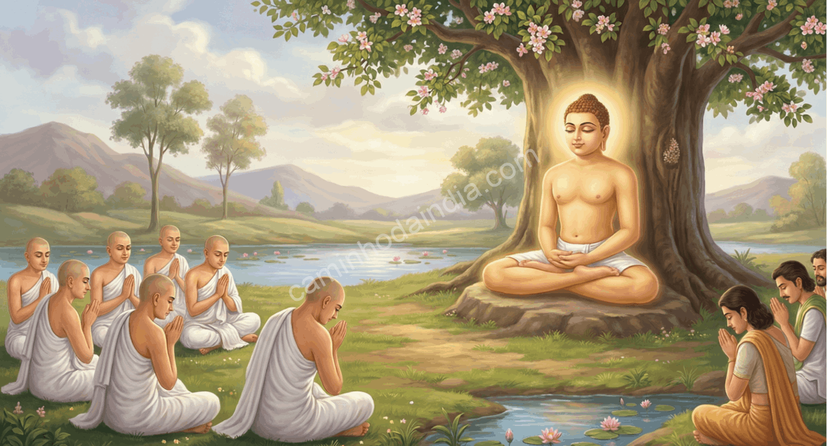 Mahavira alcança o nirvana na noite de lua nova de Kartika, data celebrada pelos jainistas durante o período de Diwali
