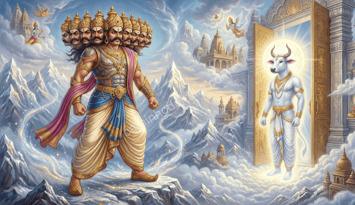 nandi-amaldicoando-ravana-por-sua-ignorancia Nandi amaldiçoando Ravana por sua ignorância