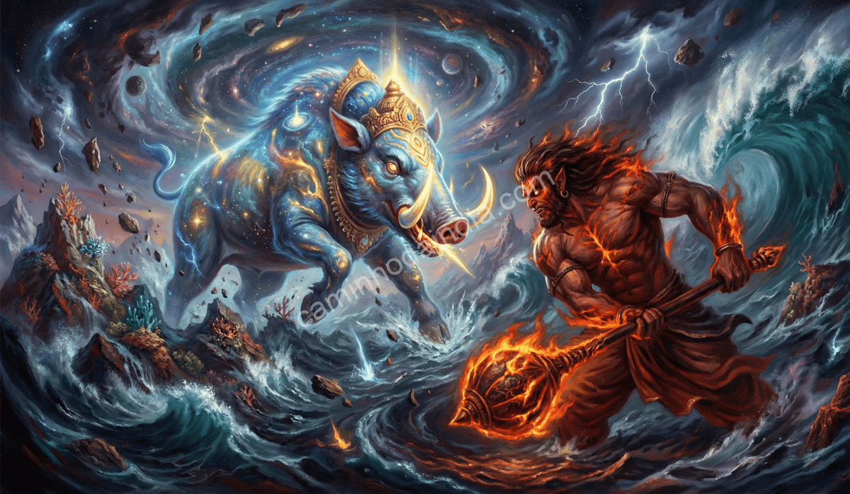 varaha-lutando-com-hiranyaksha-no-oceano-cosmico