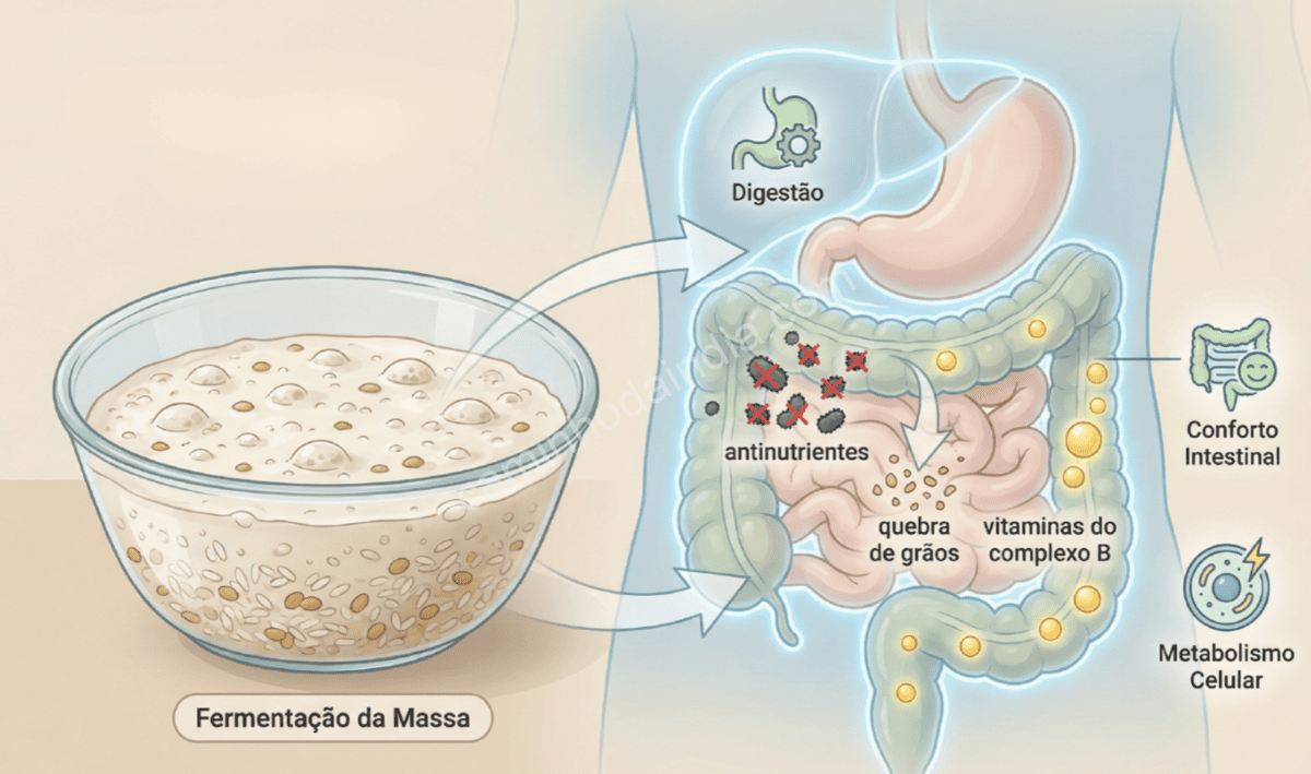 Fermentação da massa de idli e dosa melhorando digestão e absorção de nutrientes