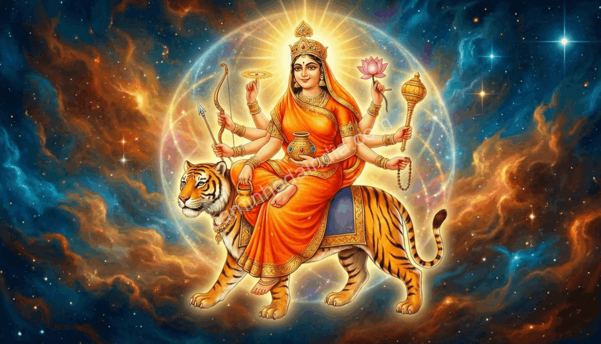 kushmanda-quarta-forma-de-durga-navaratri Kushmanda, a quarta forma da Deusa Durga, irradiando energia criadora
