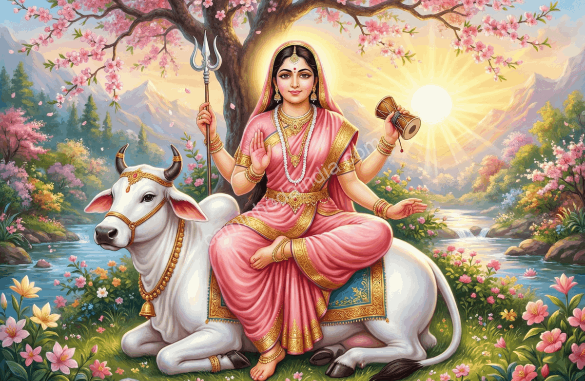 mahagauri-oitava-forma-de-durga-navaratri Mahagauri, a oitava forma da Deusa Durga, símbolo de pureza e serenidade