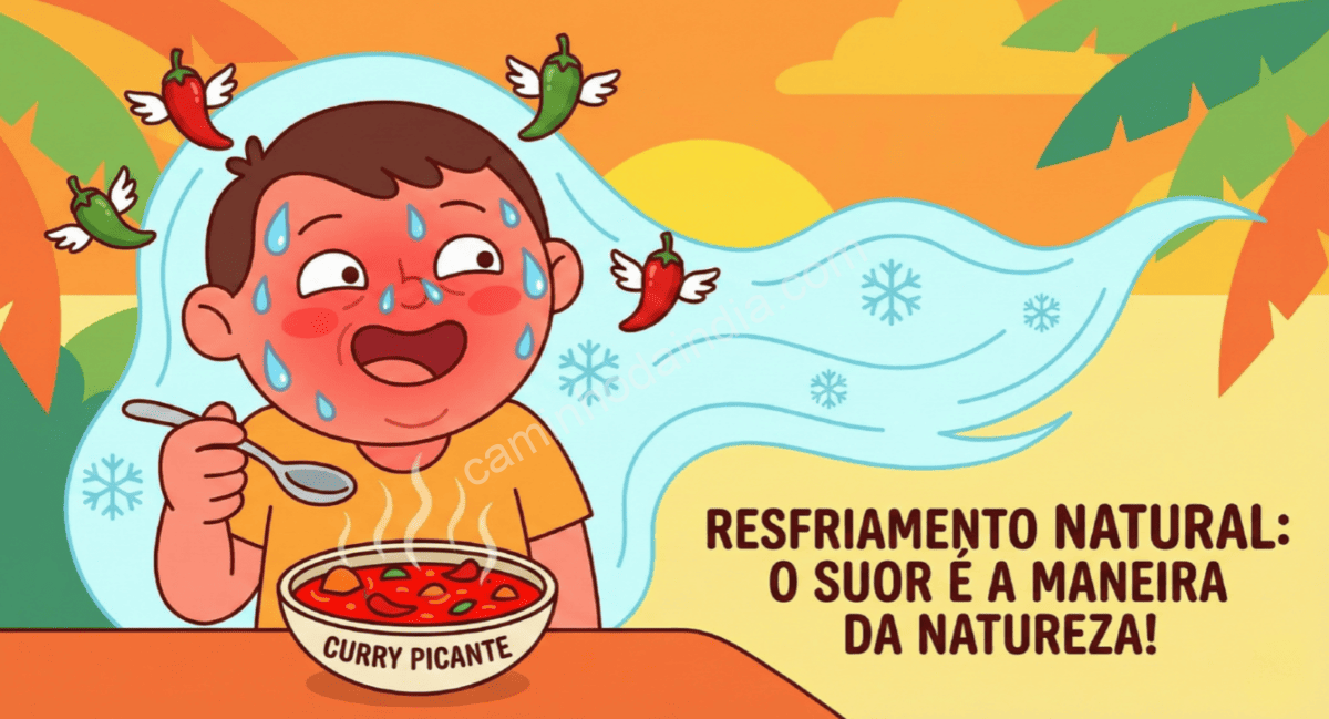 Consumo de pimenta estimulando a transpiração como mecanismo natural de resfriamento