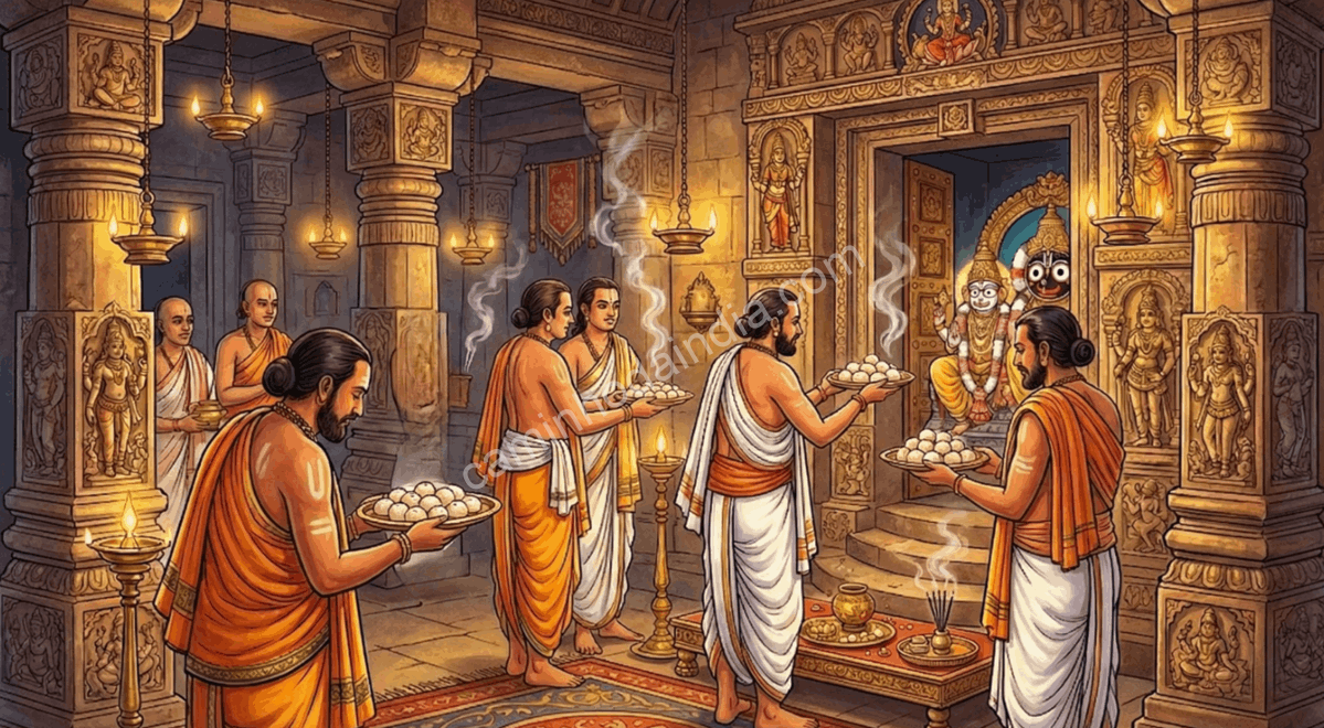 sacerdotes-puja-templo-jagannath-puri-seculo-xiii rasgulla indiano no templo de jagannath