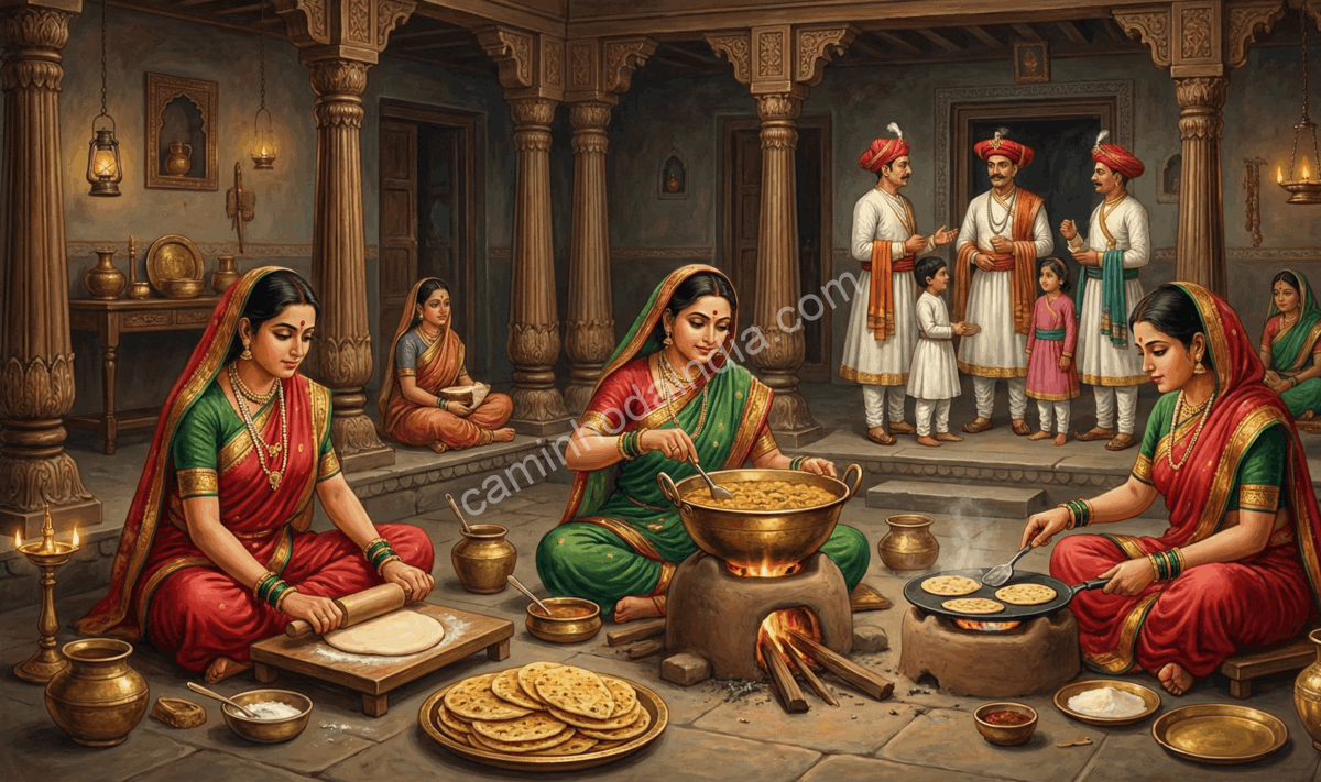Puran poli associada a festivais e rituais durante o período marata sob os Peshwas