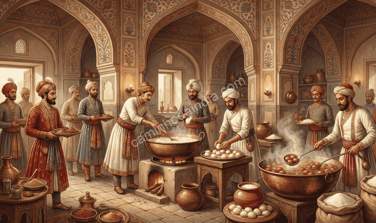 periodo-mogol-cozinhas-imperiais-fusao-gastronomica Cozinhas imperiais indianas no período mogol combinando técnicas persas, árabes e ingredientes locais