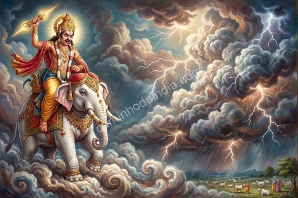 indra-furioso-chuvas-torrenciais-vrindavan Indra furioso causando chuvas torrenciais sobre Vrindavan