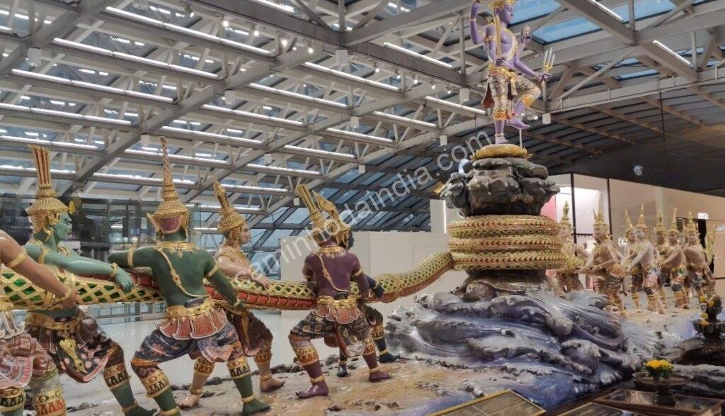 samudra-manthan-aeroporto-suvarnabhumi-tailandia-amruta Representação do Samudra Manthan no Aeroporto Suvarnabhumi, Tailândia