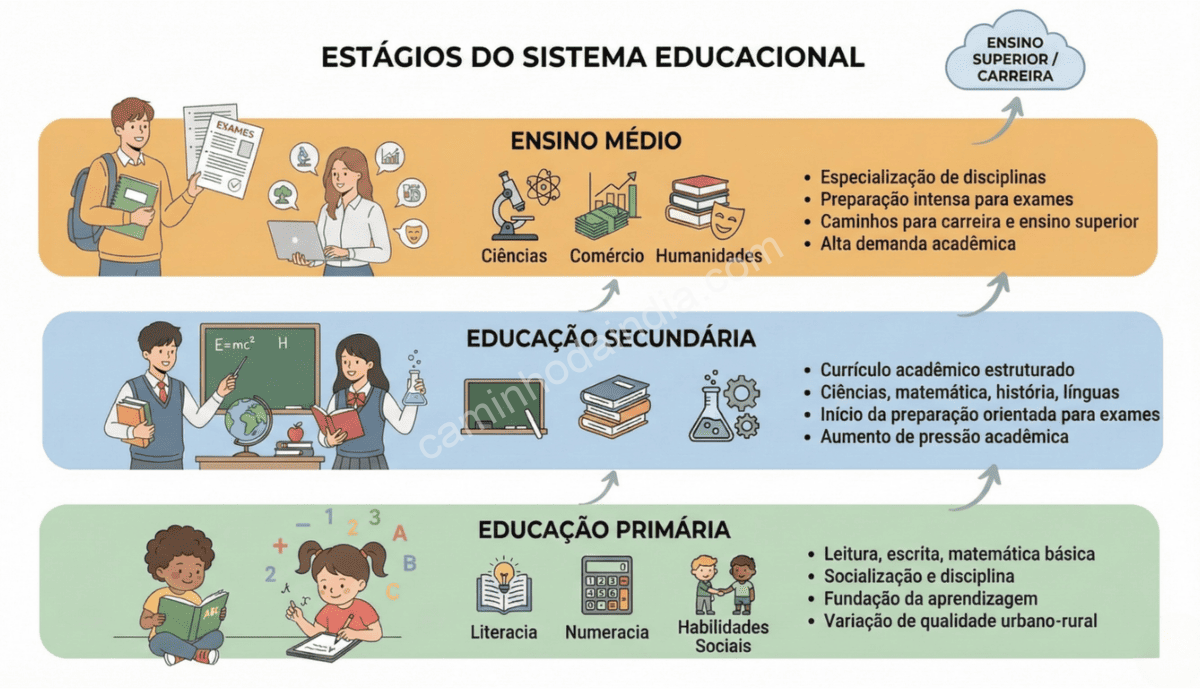 sistema-educacional-indiano-moderno-educacao-primaria-secundaria Estrutura do sistema educacional indiano moderno da educação primária ao ensino médio