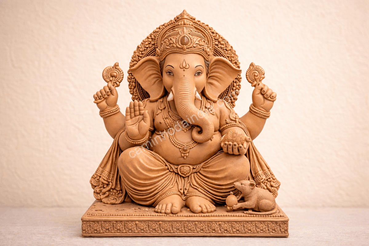 ganesh-idolo-argila-preferencia-ambiental Ídolo de Ganesha feito de argila, preferido por seu menor impacto ambiental em comparação ao POP